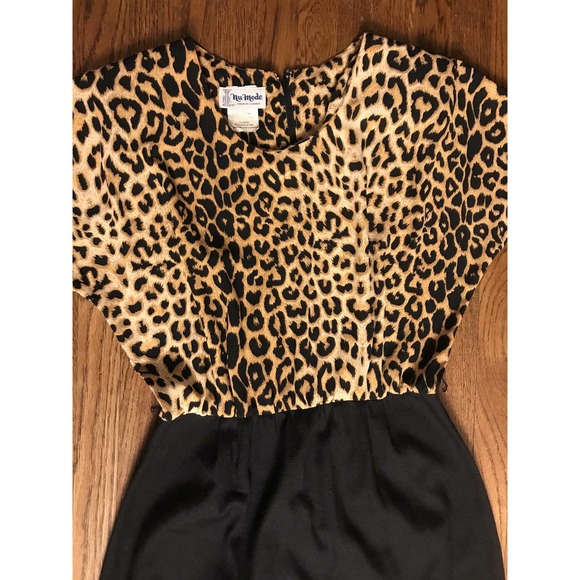 Black Ramie Cheetah Print Dress by Nu-Mode - Picture 3 of 5